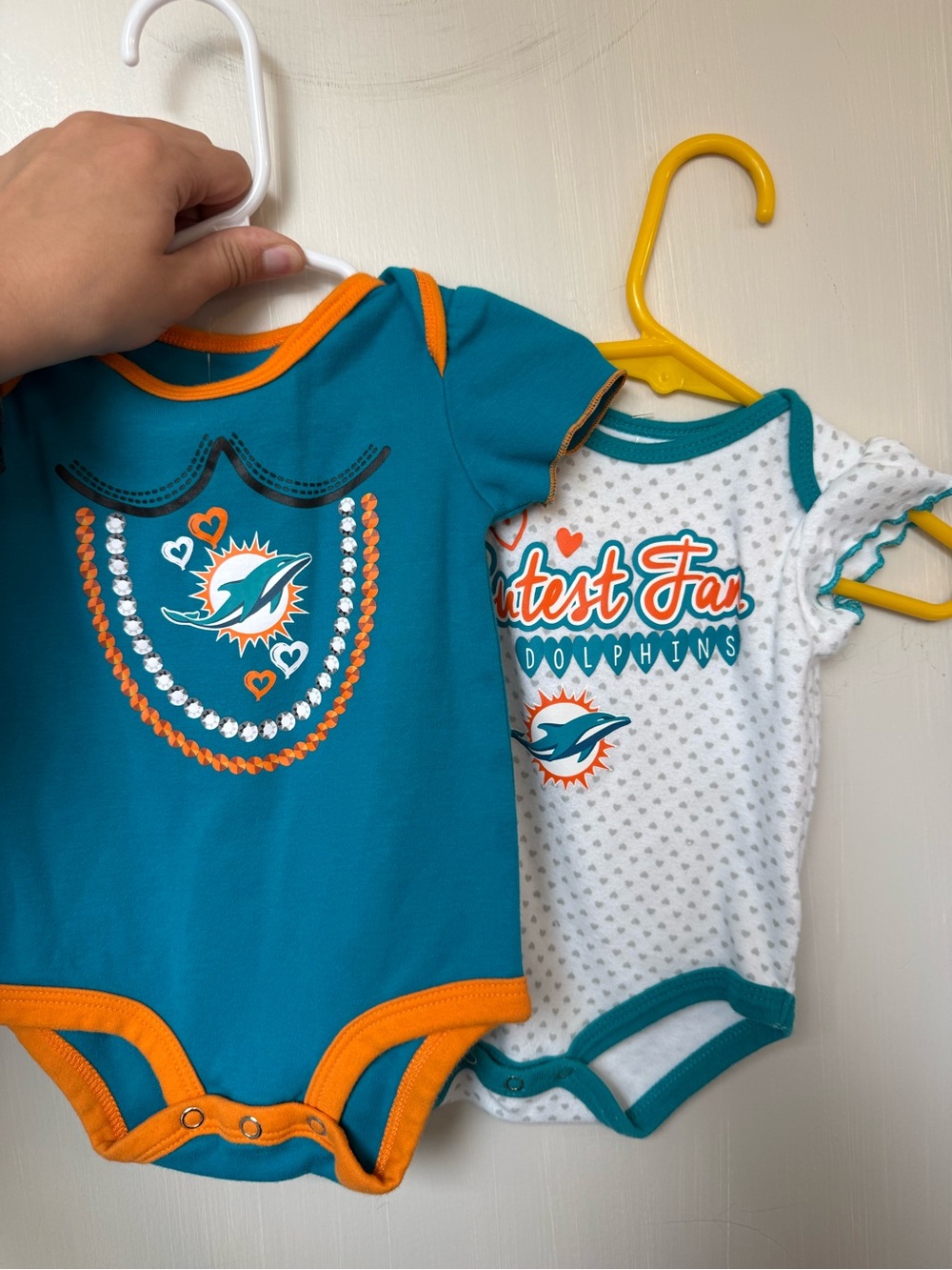 NFL Teal One-Piece Bodysuit with Orange Trim